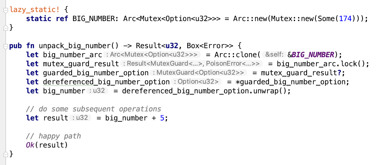 Rust Arc-Mutex 并发模型示意图：主线程创建 Arc<Mutex<Vec<i32>>>，然后 clone 出多个 Arc 实例传入 spawn 的闭包中